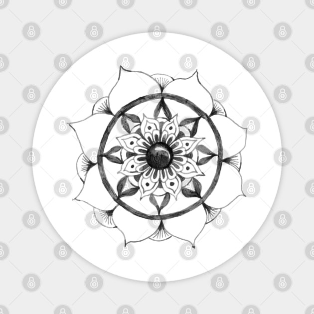 Hand Drawn Mandala Magnet by jitkaegressy